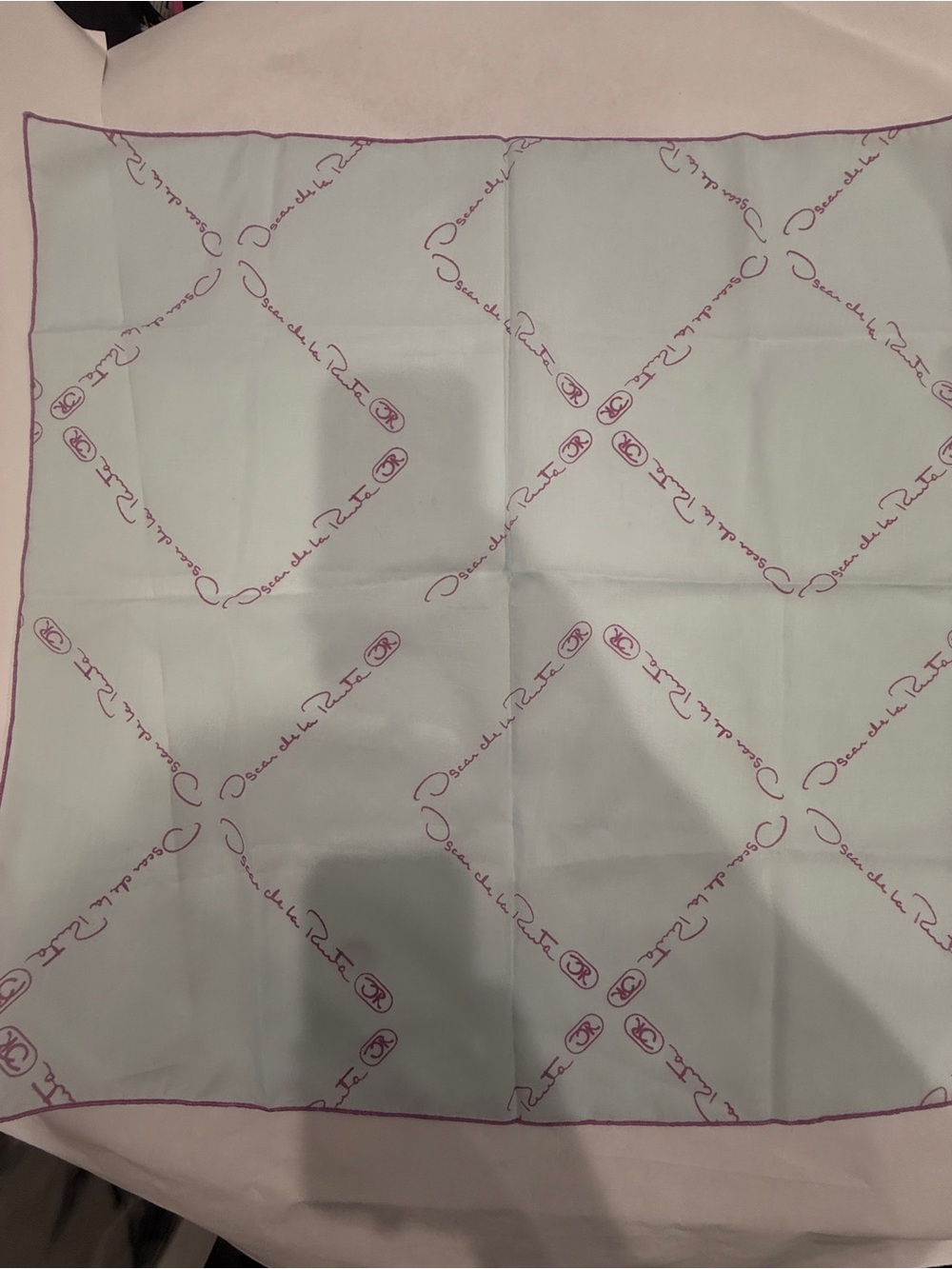 Bintage Oscar de la Renta sheer square signature logo scarf by Symphony Scarves